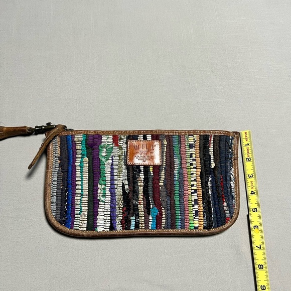 Will Leather Goods Woven Boho Clutch Wristlet • Leather Trim • Multicolor - Picture 15 of 16